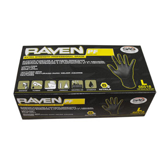 GPI RAVEN NITRILE GLOVES LARGE100) - JRL 